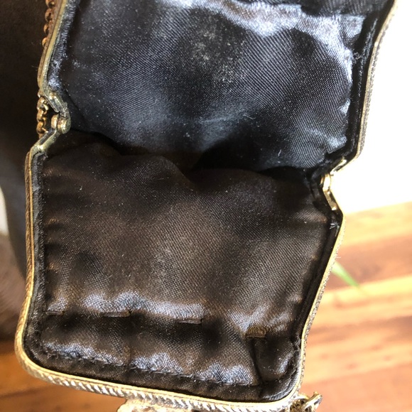 VTG Beaded Multicolored Handbag w/ Metal Flower - Picture 7 of 8